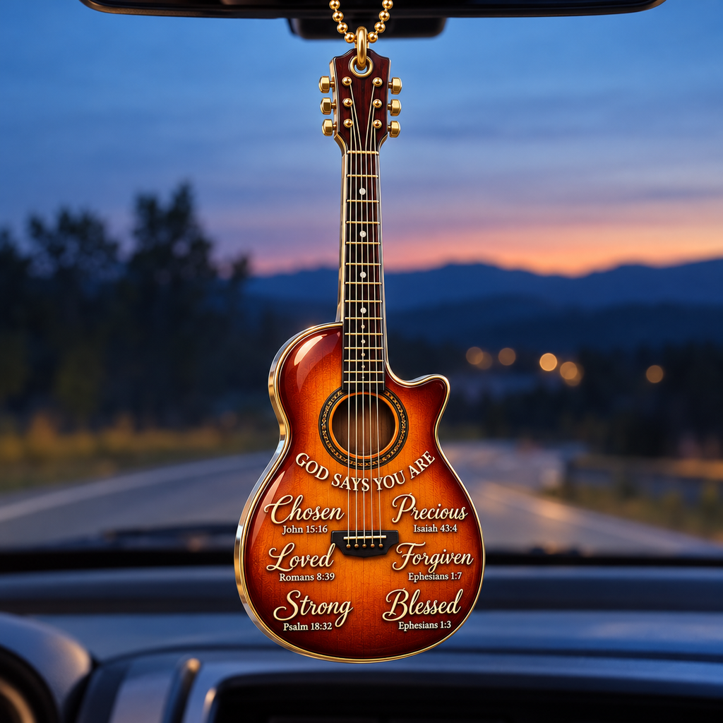 God Says You Are – Christian Faith Guitar Ornament