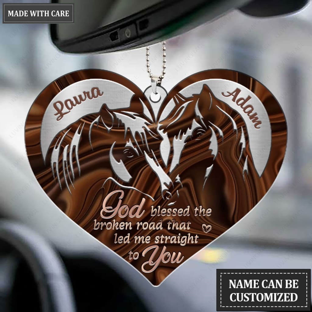 Luvingrace M40 Horse Couple God Blessed Personalized Ornament