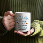 Blue Flower Butterfly 60th Birthday Blessing Today's Wishes Bring You Beautiful Custom Gifts Mug - Personalized Mug