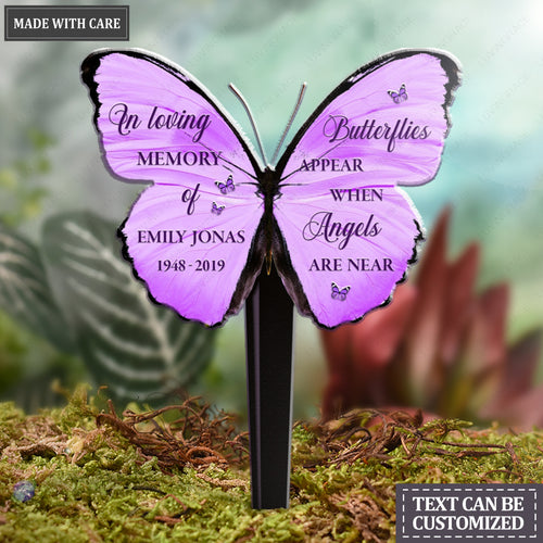 Angels Are Near Personalized Memorial Butterflies Plaque
