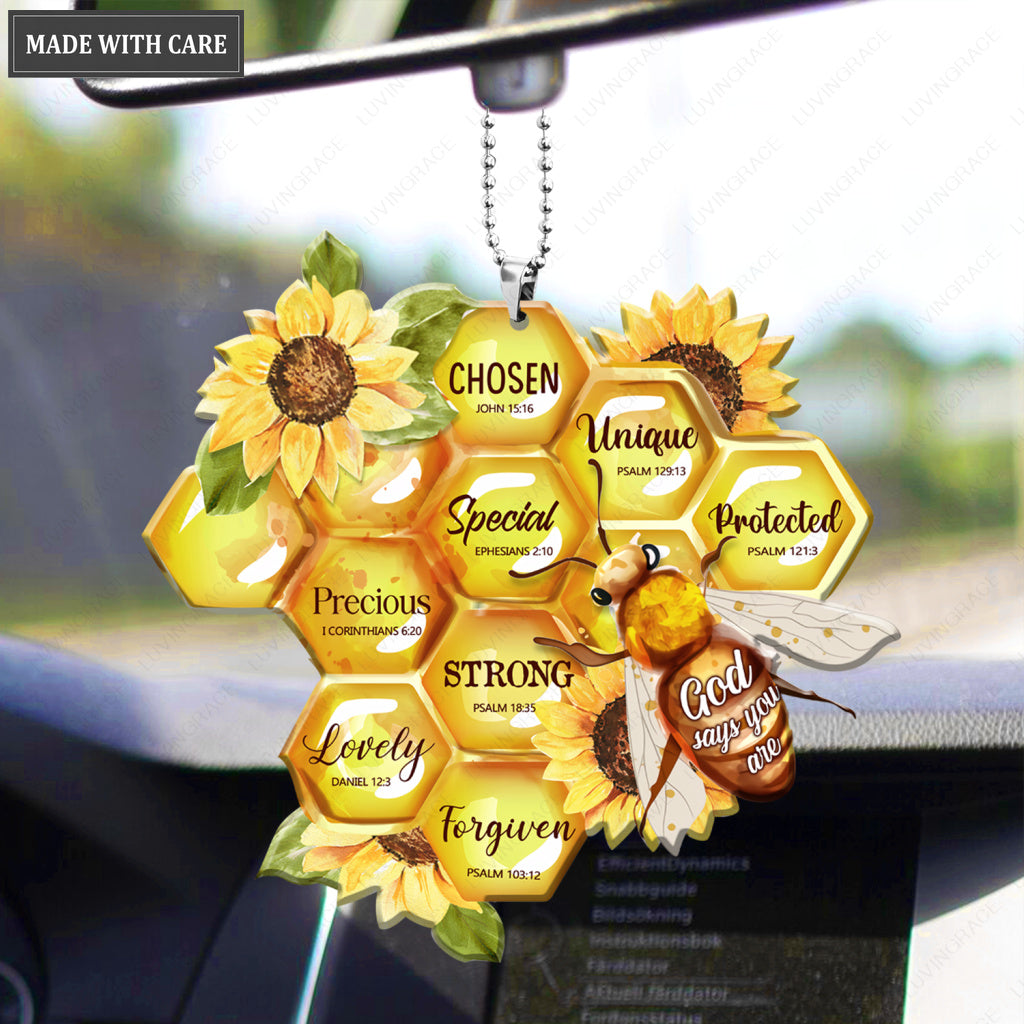 Bee And Honeycomb God Says You Are Ornament