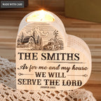 Vintage Farmhouse With Windmind As For Me And My House Personalized Candle Holder