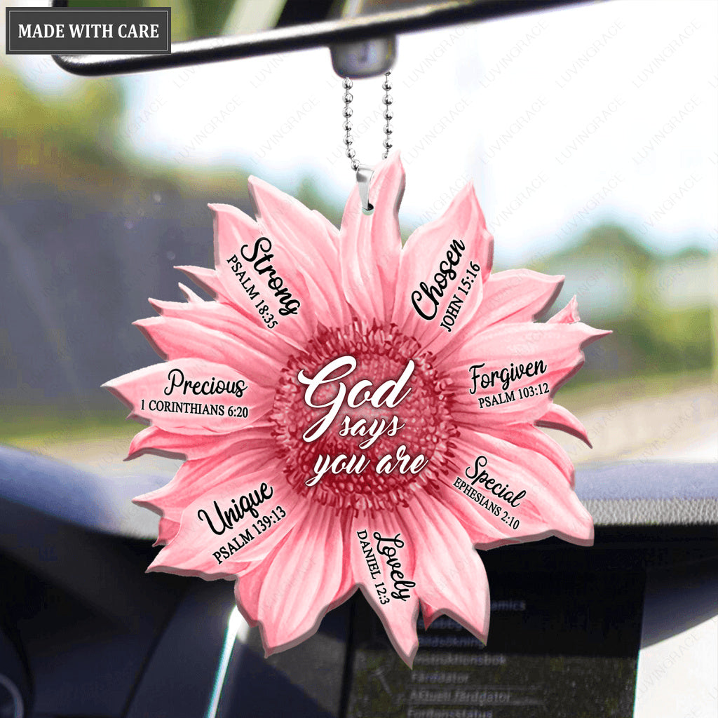 Pink Sunflower Gods Say You Are Ornament