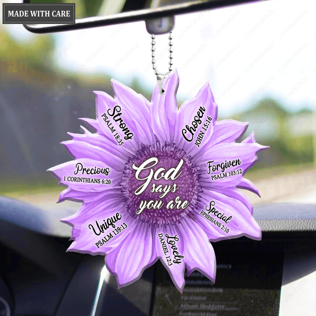 Purple Sunflower Gods Say You Are Ornament