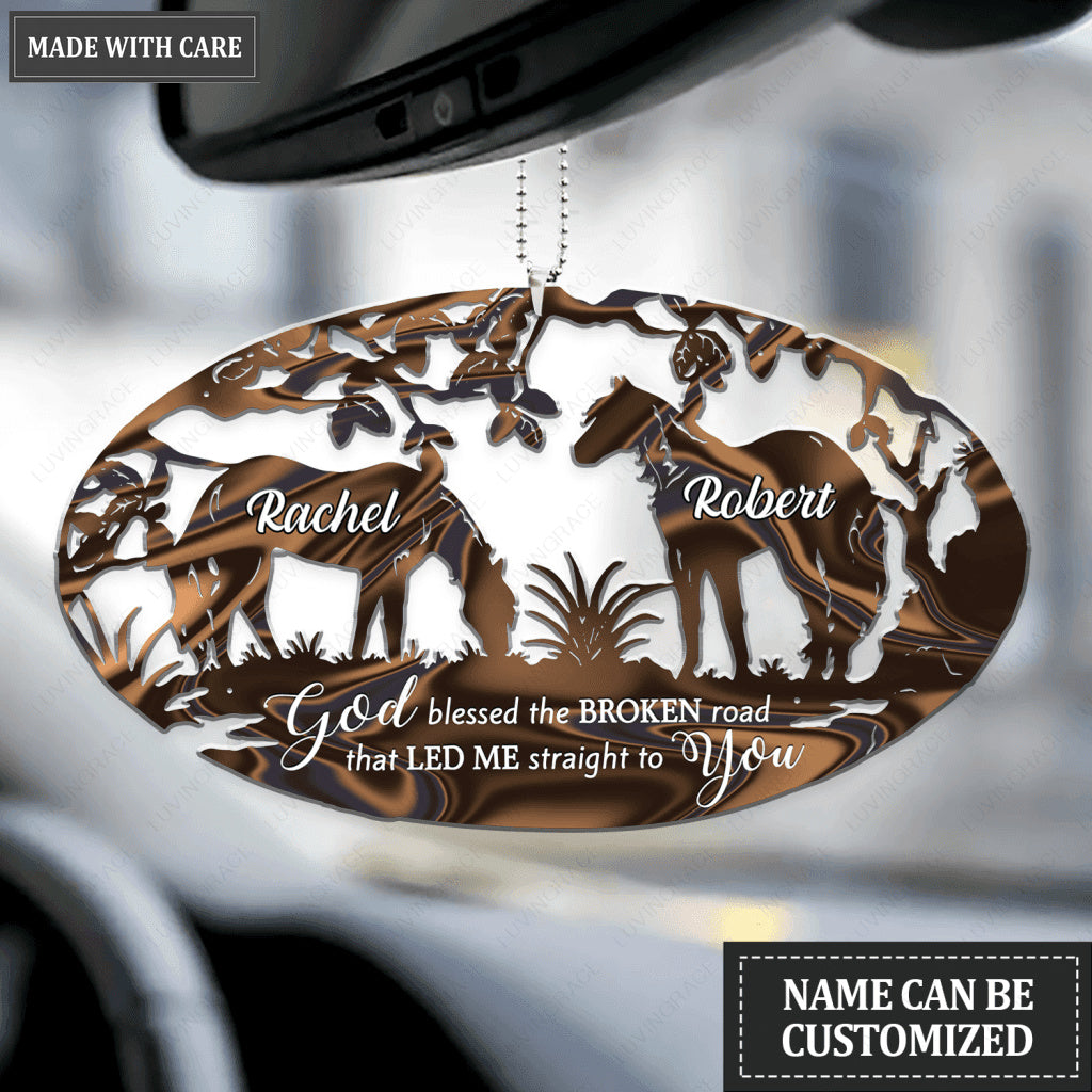 Horse Farm God Blessed Couple Personalized Ornament