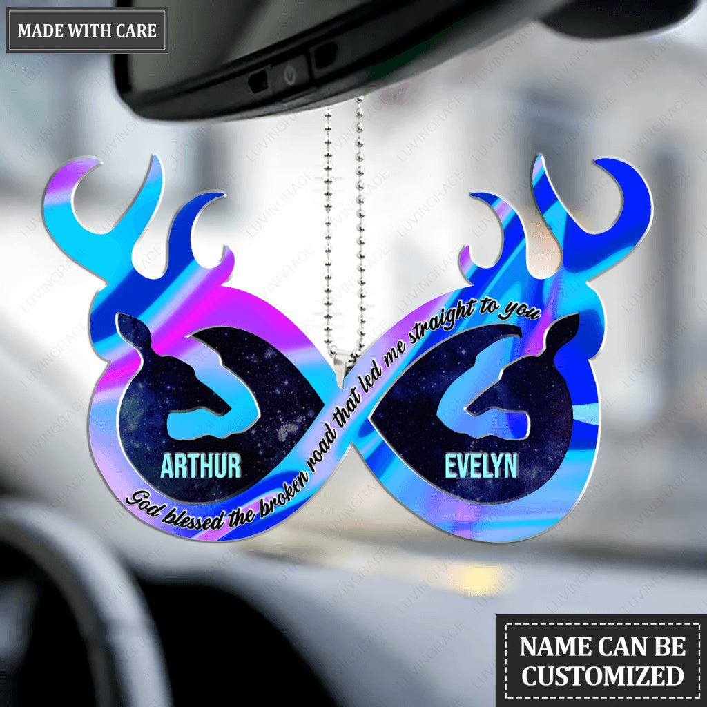 Infinity With Two Deers God Blessed Personalized Ornament