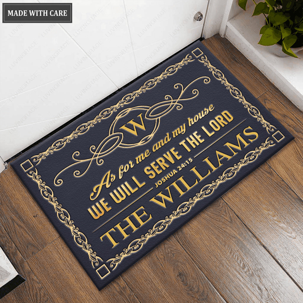 Monogram Premium Design Serve The Lord Personalized Doormat