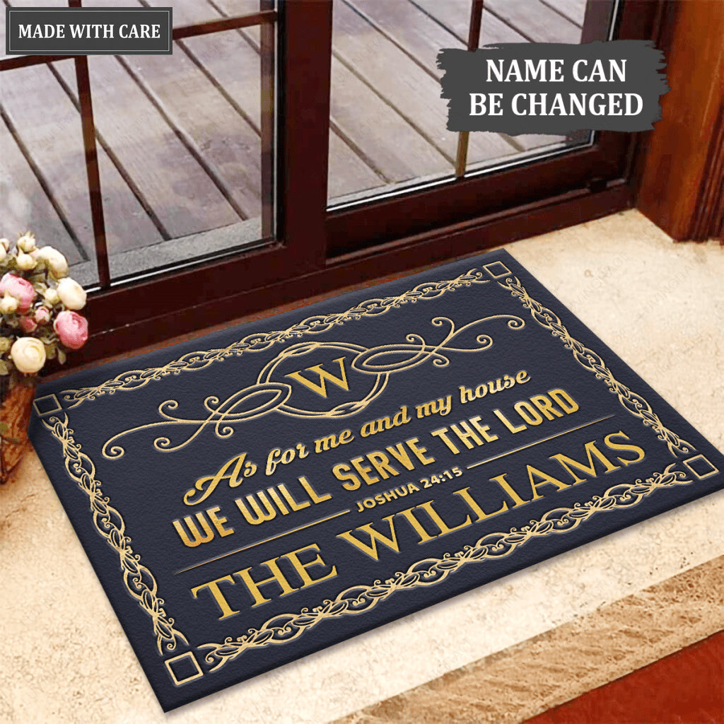 Monogram Premium Design Serve The Lord Personalized Doormat