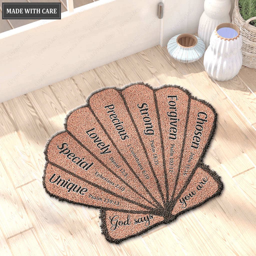 Sea Shell God Says You Are Shape Doormat
