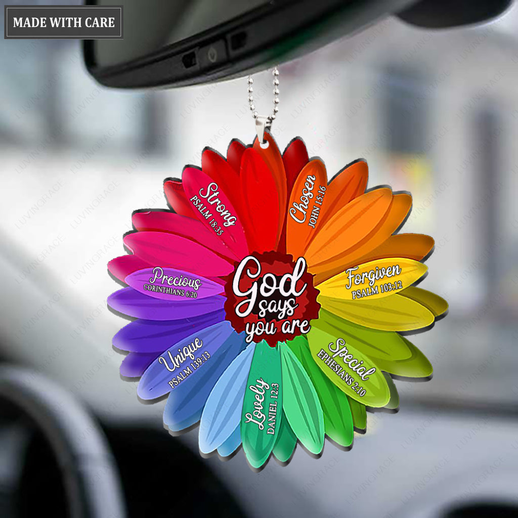 Colorful Flower God Says You Are Ornament