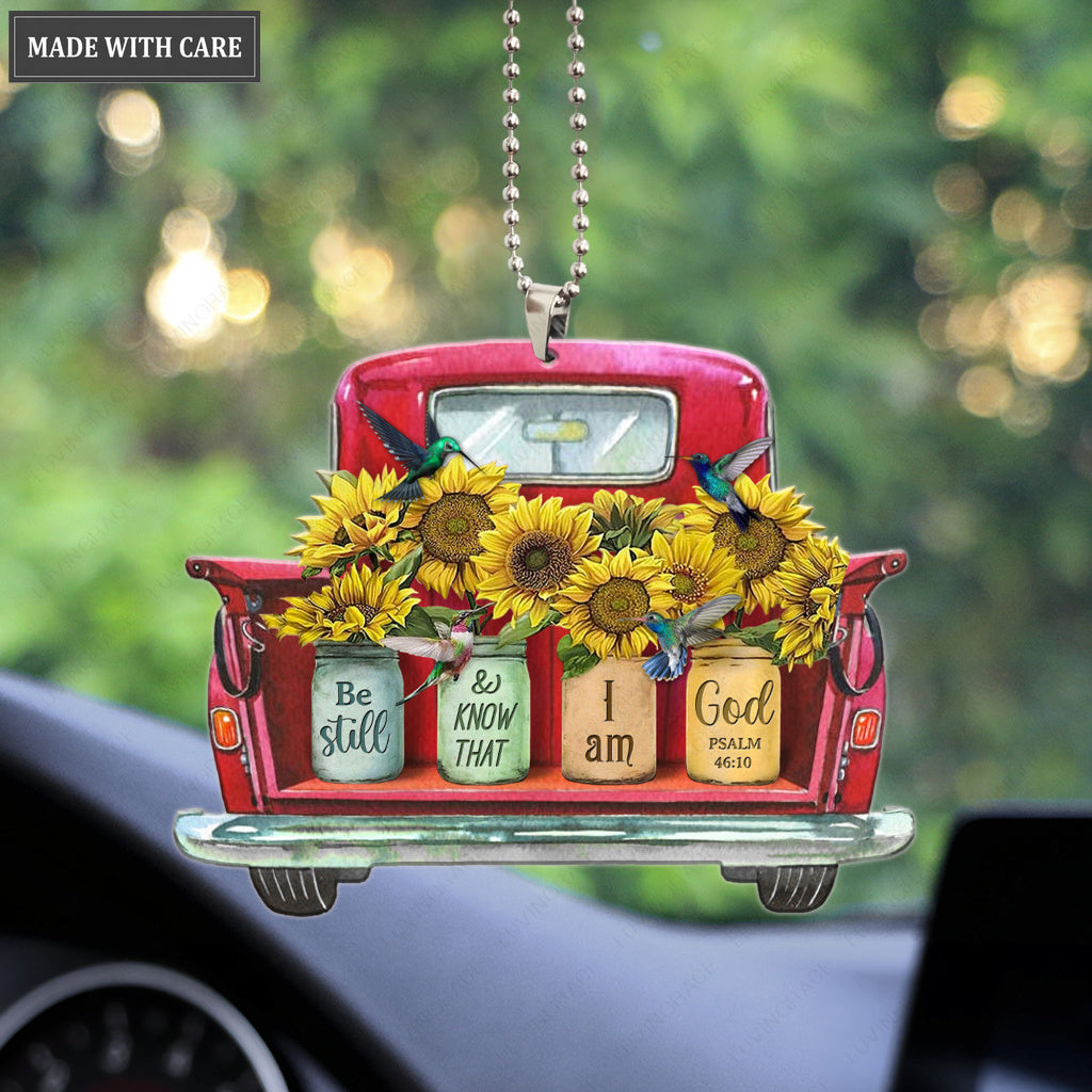 Sunflower Pots Truck Be Still Ornament