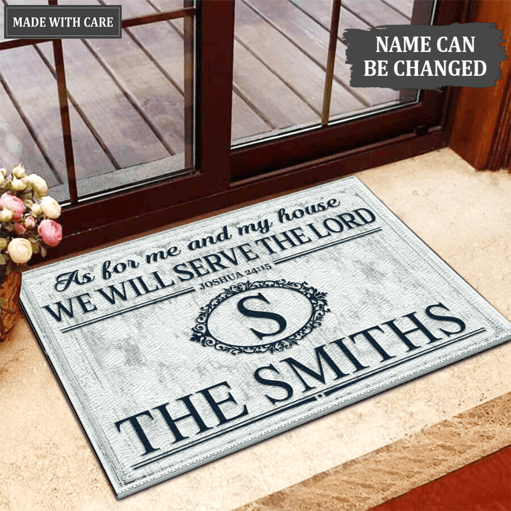Luvingrace L206 Vintage Monogram Collection As For My House Personalized Doormat