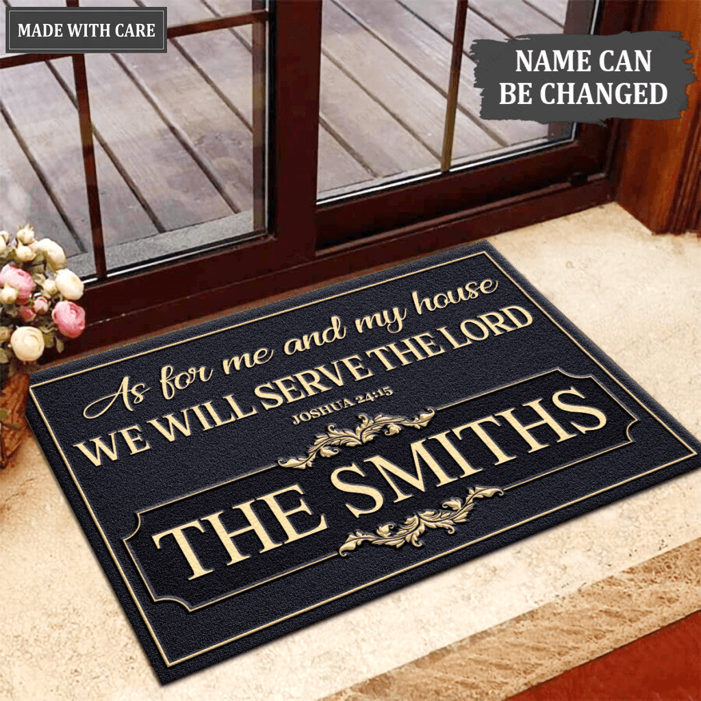 Luvingrace L207 Vintage Monogram Collection As For My House Personalized Doormat