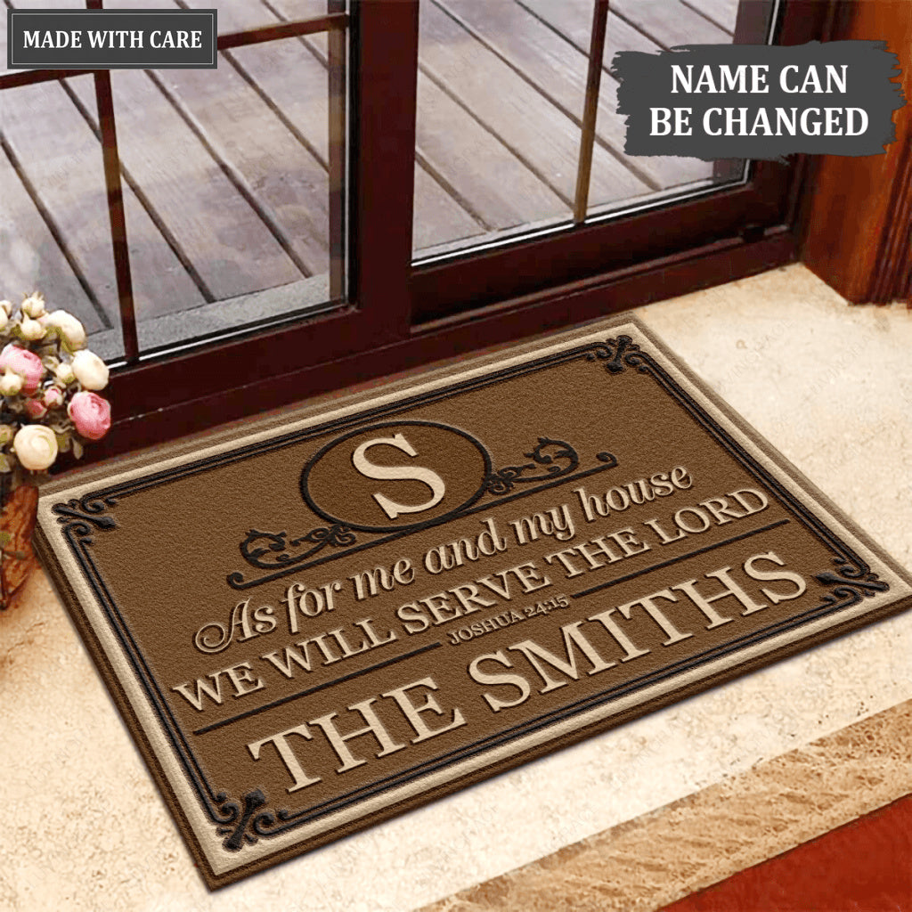 Luvingrace L208 Vintage Monogram Collection As For My House Personalized Doormat