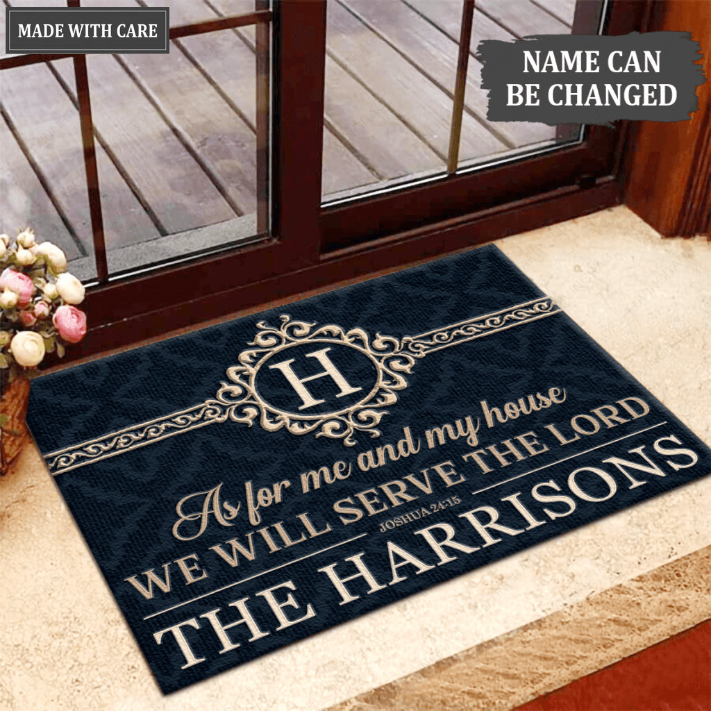 Luvingrace L211 Elegant Vintage Monogram Collection As For My House Personalized Doormat