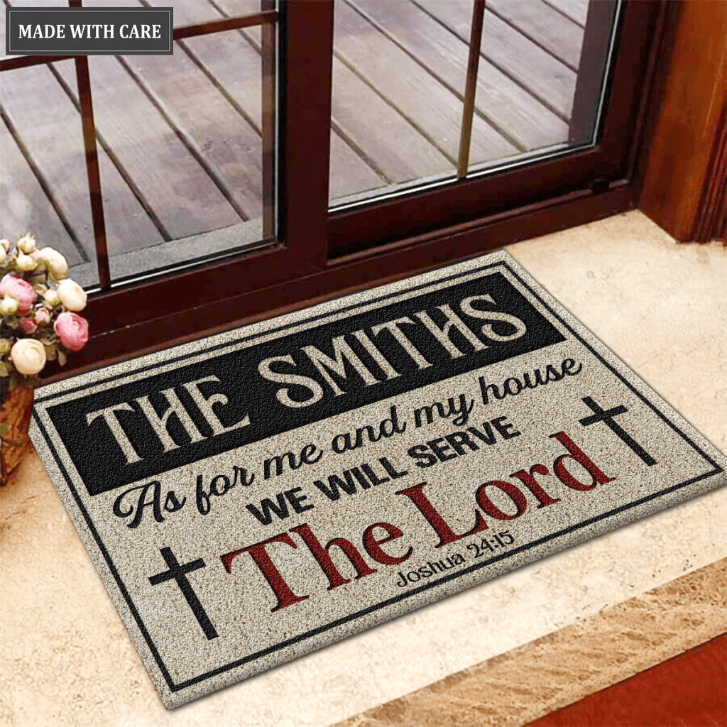 Personalized As For Me And My House Vintage Doormat