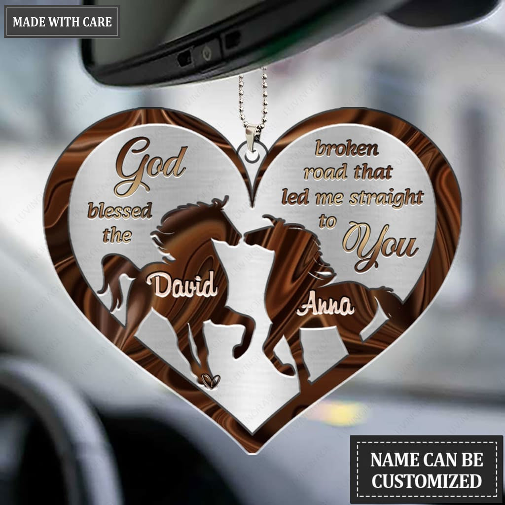 Luvingrace M58 Horse Couple God Blessed Personalized Ornament