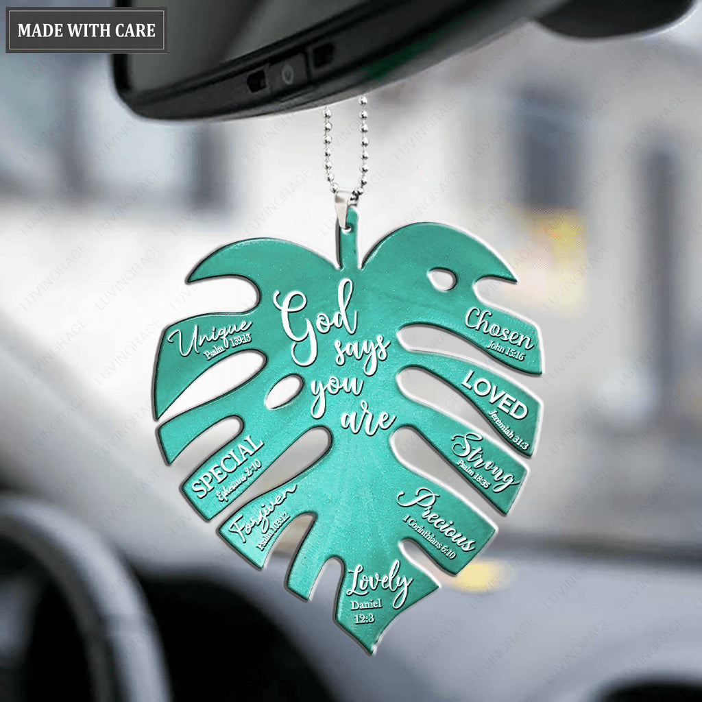 Tropical Leaf God Says Ornament