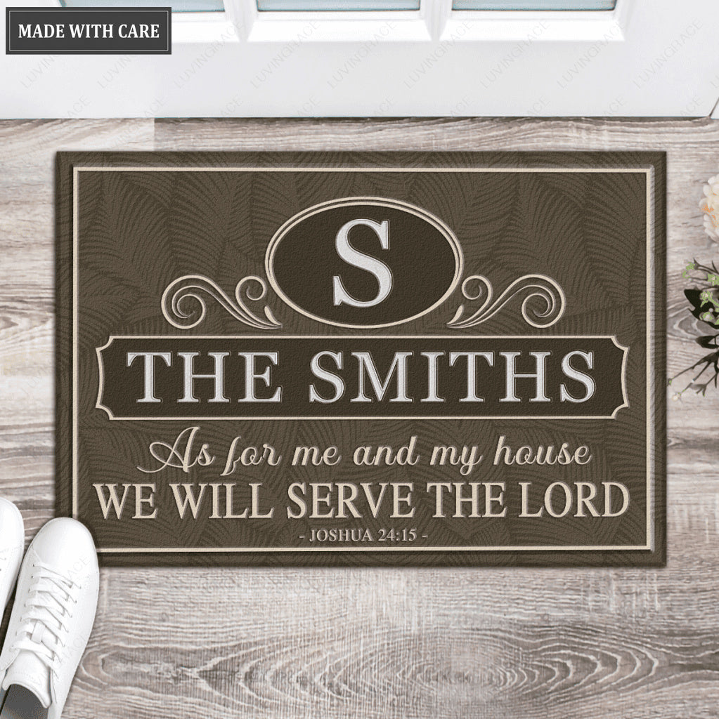 Luvingrace L189 Royal Monogram Collection As For My House Personalized Doormat