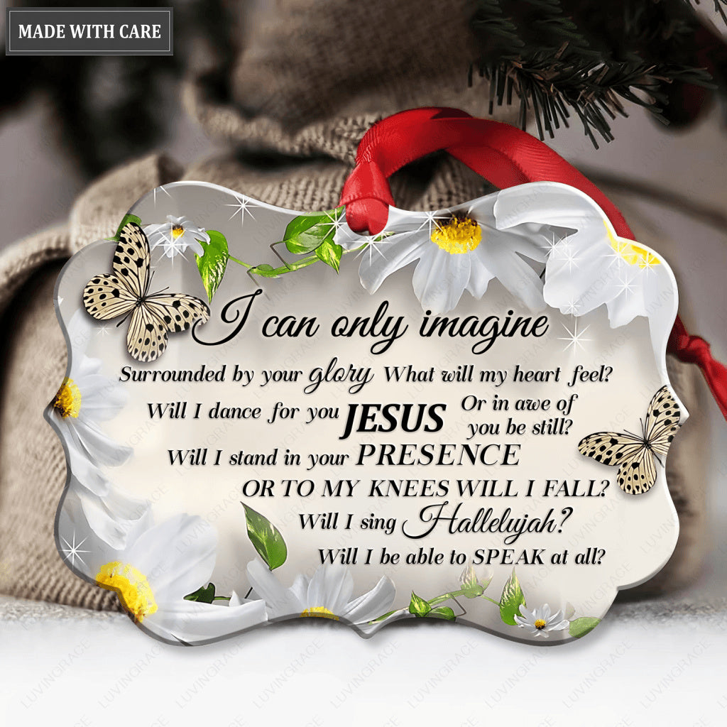Daisy And Butterfly Surrounded By The Glory Aluminum Ornament