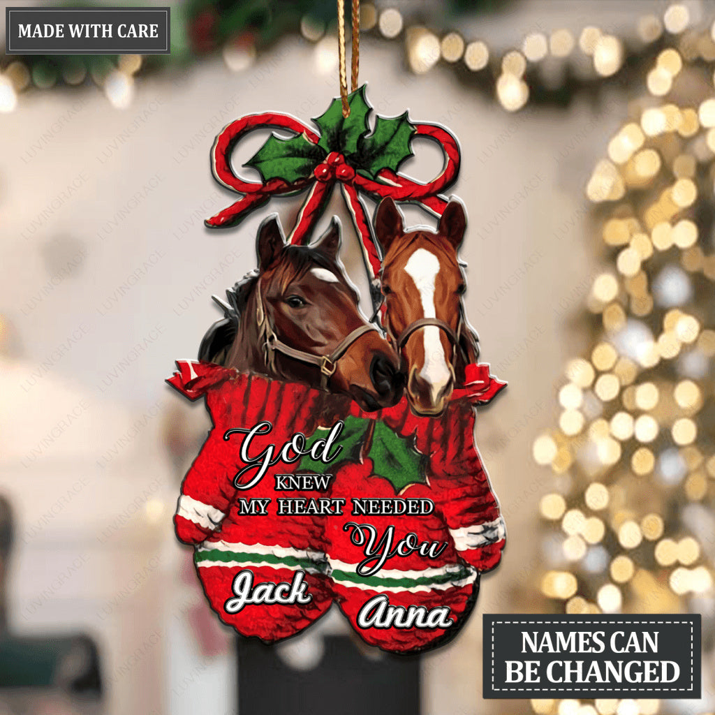 Horse Couple God Knew My Heart Personalized Ornament