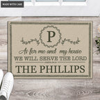 Printfamily L194 Floral Monogram Collection As For My House Personalized Doormat