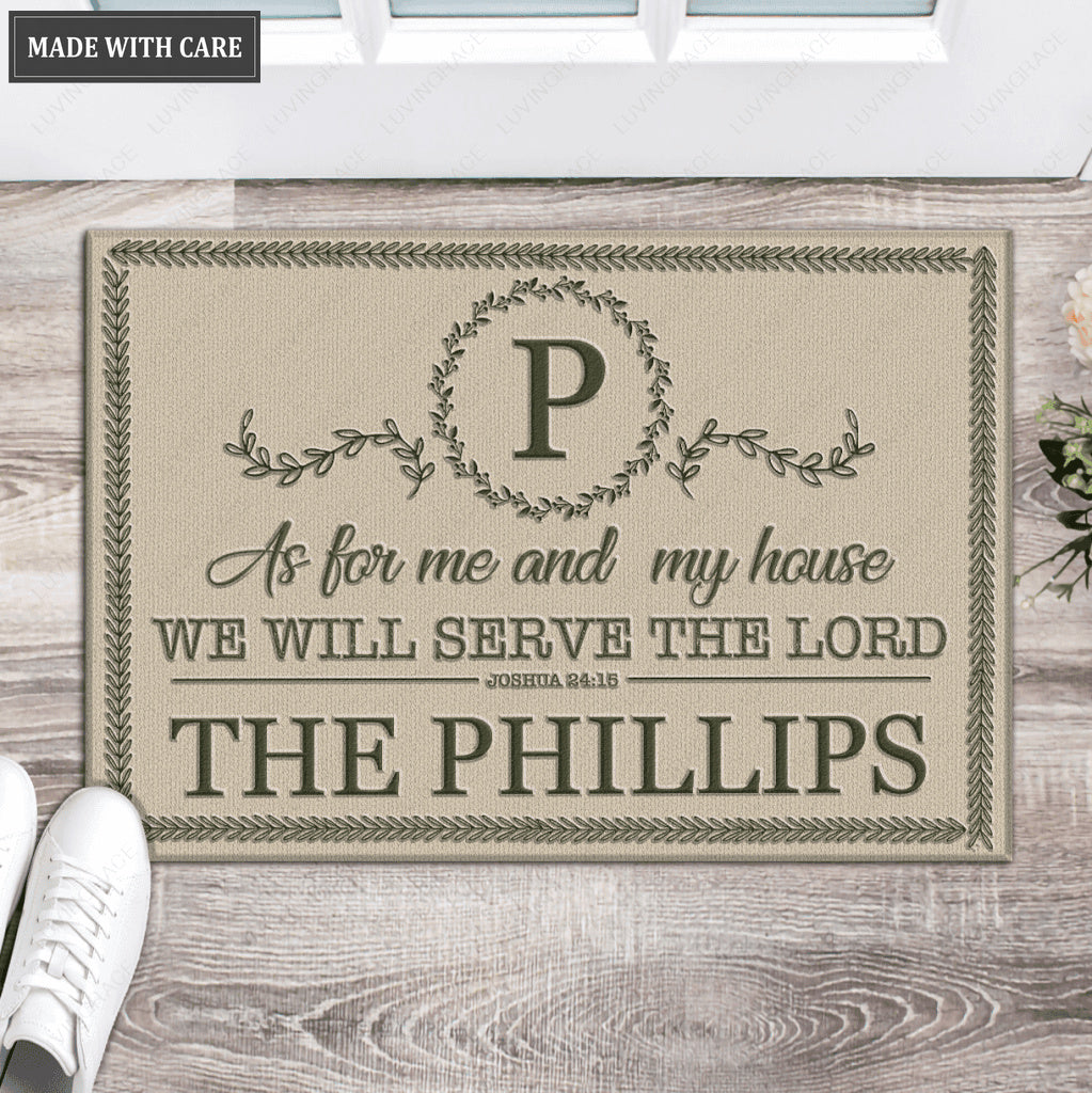 Luvingrace L194 Floral Monogram Collection As For My House Personalized Doormat