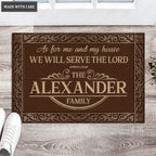 Printfamily L196 Vintage Monogram Collection As For My House Personalized Doormat