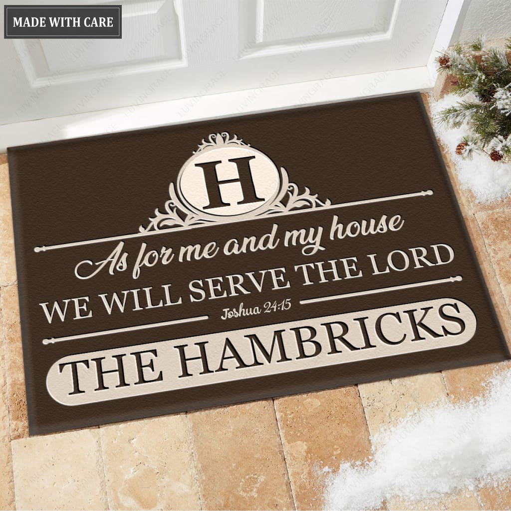 Luvingrace M102 Decorative Monogram Collection As For My House Personalized Doormat