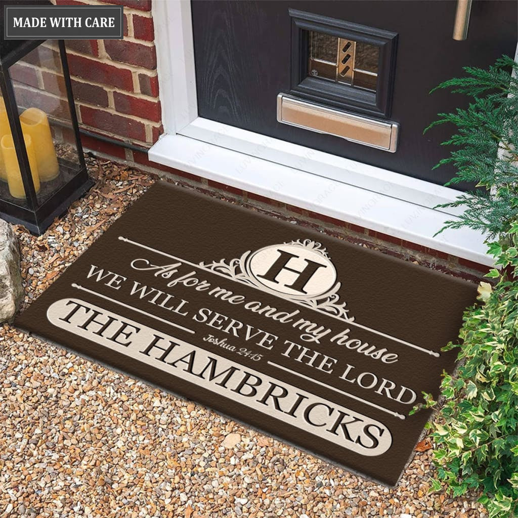 Luvingrace M102 Decorative Monogram Collection As For My House Personalized Doormat