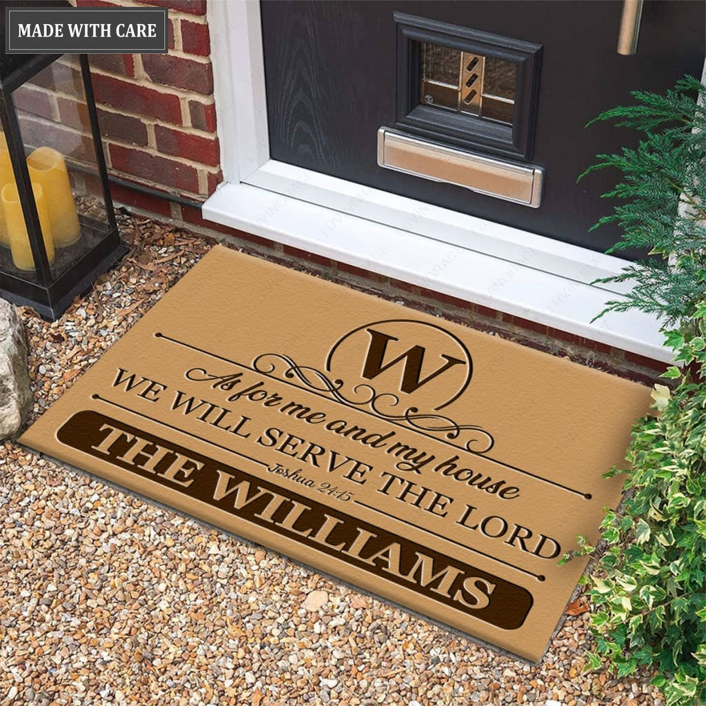 Luvingrace M103 Vintage Monogram Collection As For My House Personalized Doormat