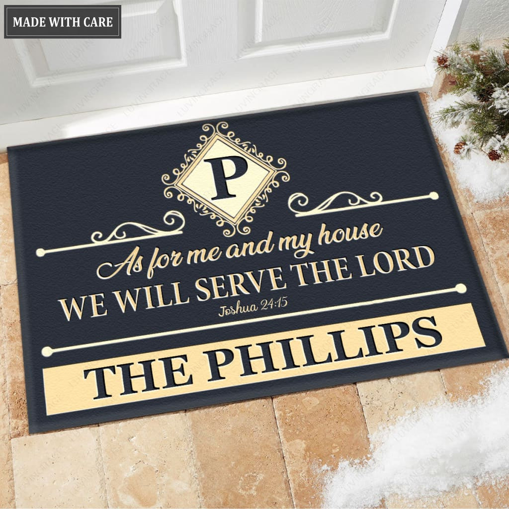 Luvingrace M105 Luxury Monogram Collection As For My House Personalized Doormat
