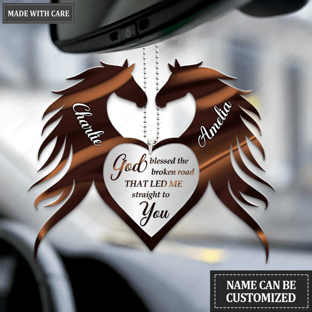 Silhouette Head Horse God Blessed Personalized Ornament
