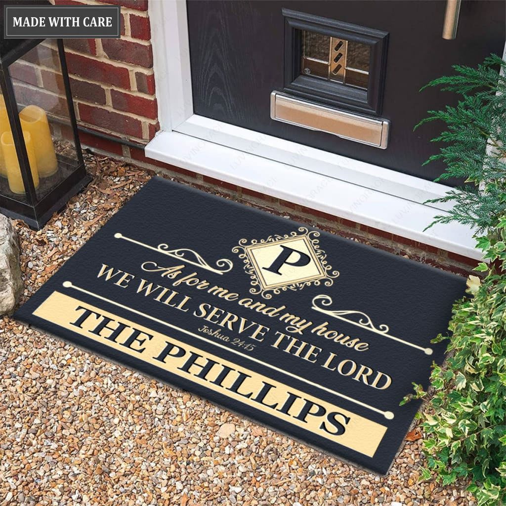 Luvingrace M105 Luxury Monogram Collection As For My House Personalized Doormat