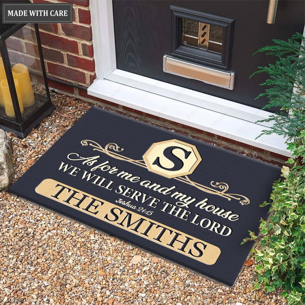 Luvingrace M106 Luxury Monogram Collection As For My House Personalized Doormat