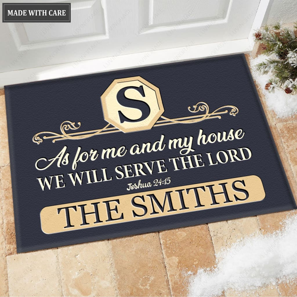 Luvingrace M106 Luxury Monogram Collection As For My House Personalized Doormat