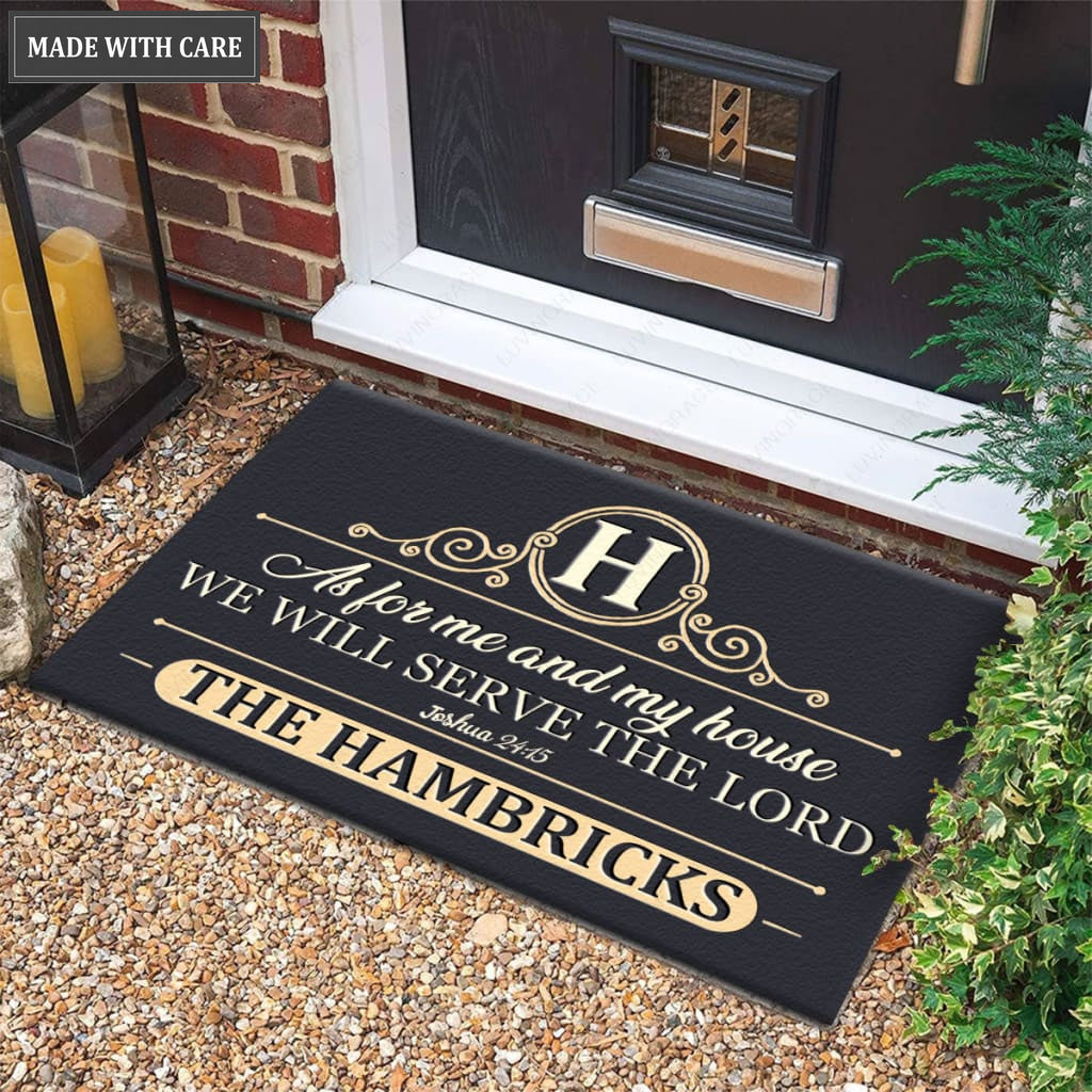 Luvingrace M107 Luxury Monogram Collection As For My House Personalized Doormat