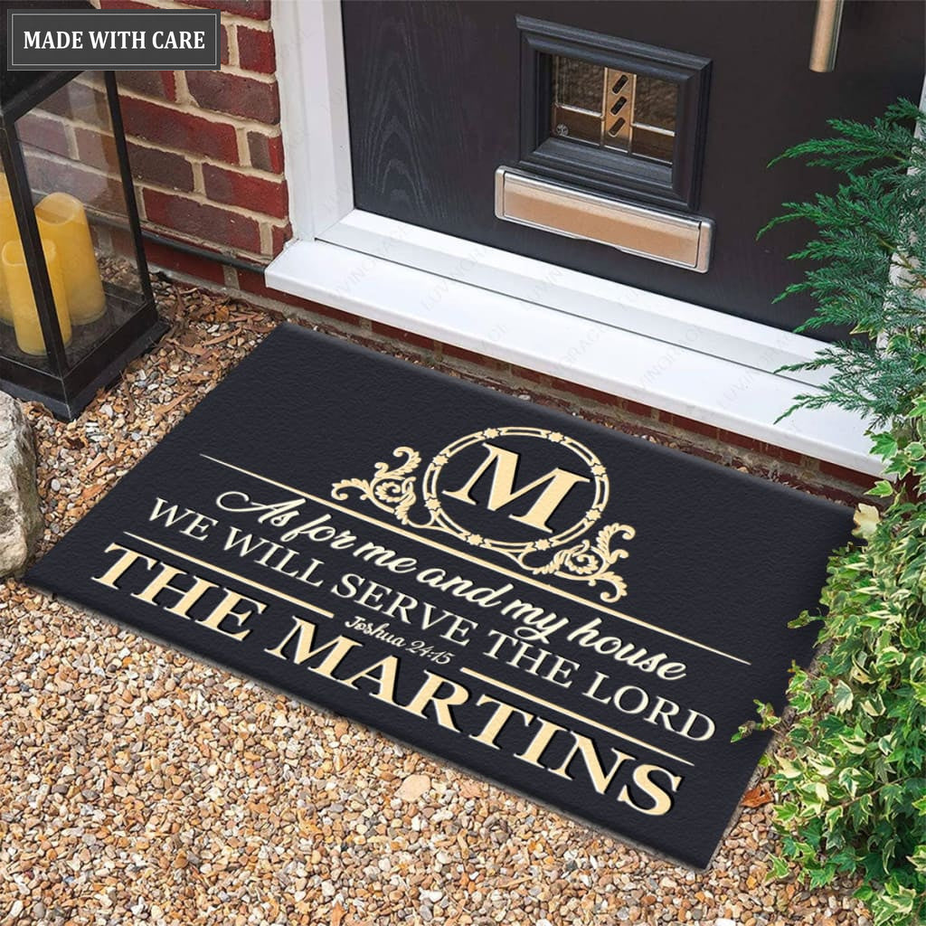 Luvingrace M108 Luxury Monogram Collection As For My House Personalized Doormat