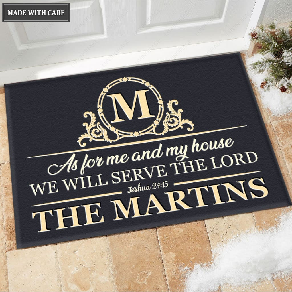 Luvingrace M108 Luxury Monogram Collection As For My House Personalized Doormat