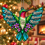 3D Raised Hummingbird Car Ornament – Bible Verse Christian Gift