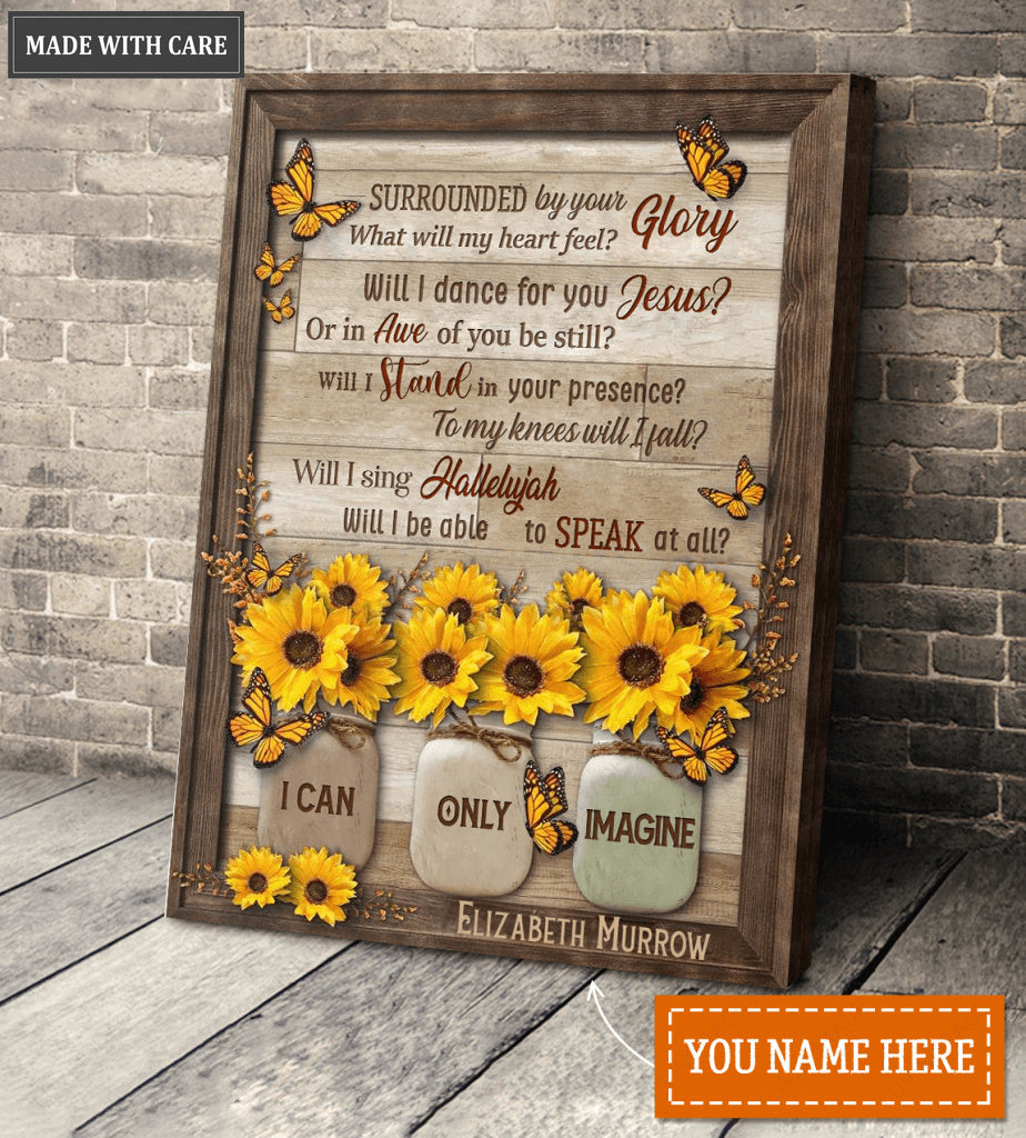 Personalized Sunflower Butterflies Glory Wall Art