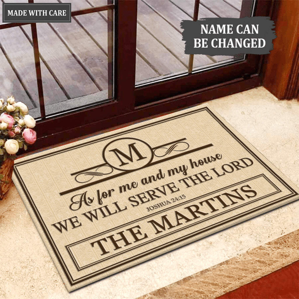 Luvingrace Collection Monogram As For My House Personalized Doormat