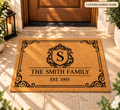 Personalized Family Name Elegant Vintage Doormat – Classic Welcome Mat