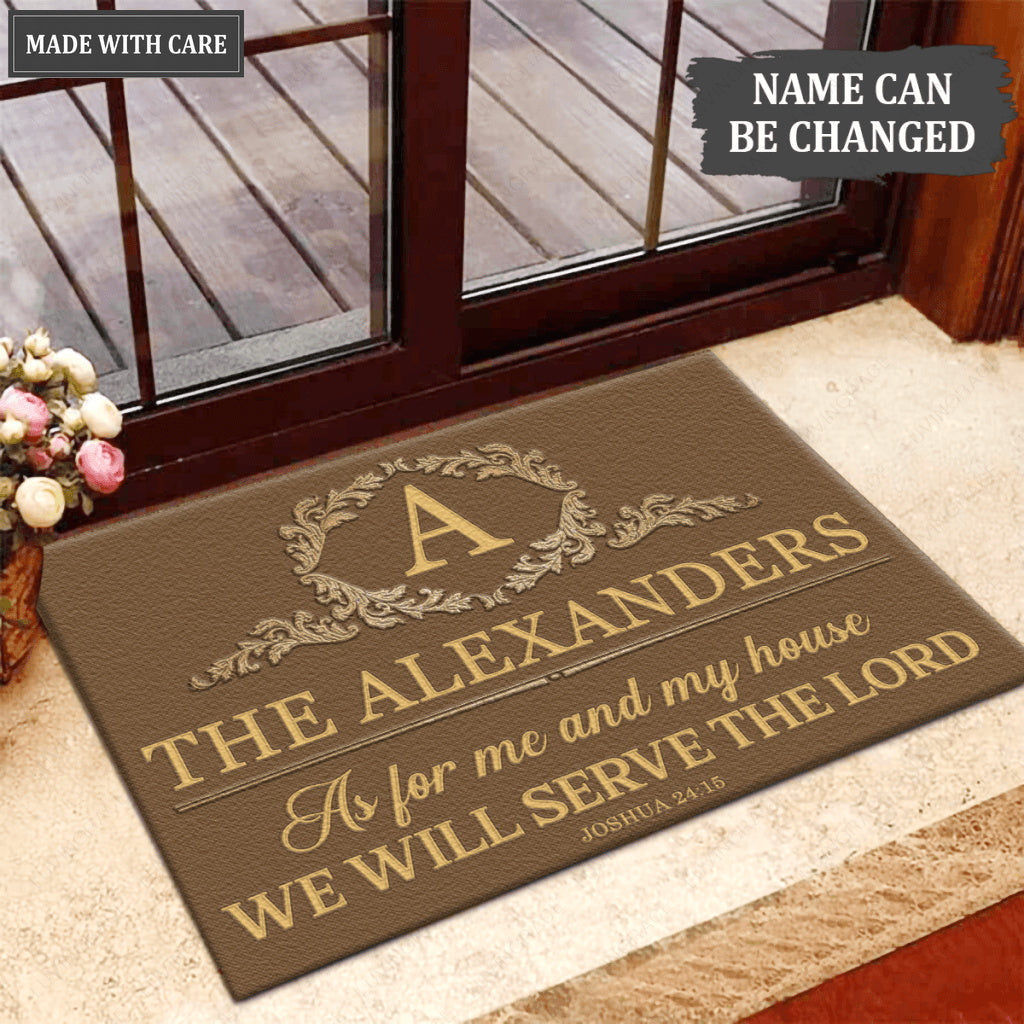 Luvingrace L221 Elegant Vintage Monogram Collection As For My House Personalized Doormat