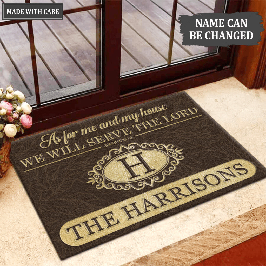 Luvingrace L222 Elegant Vintage Monogram Collection As For My House Personalized Doormat