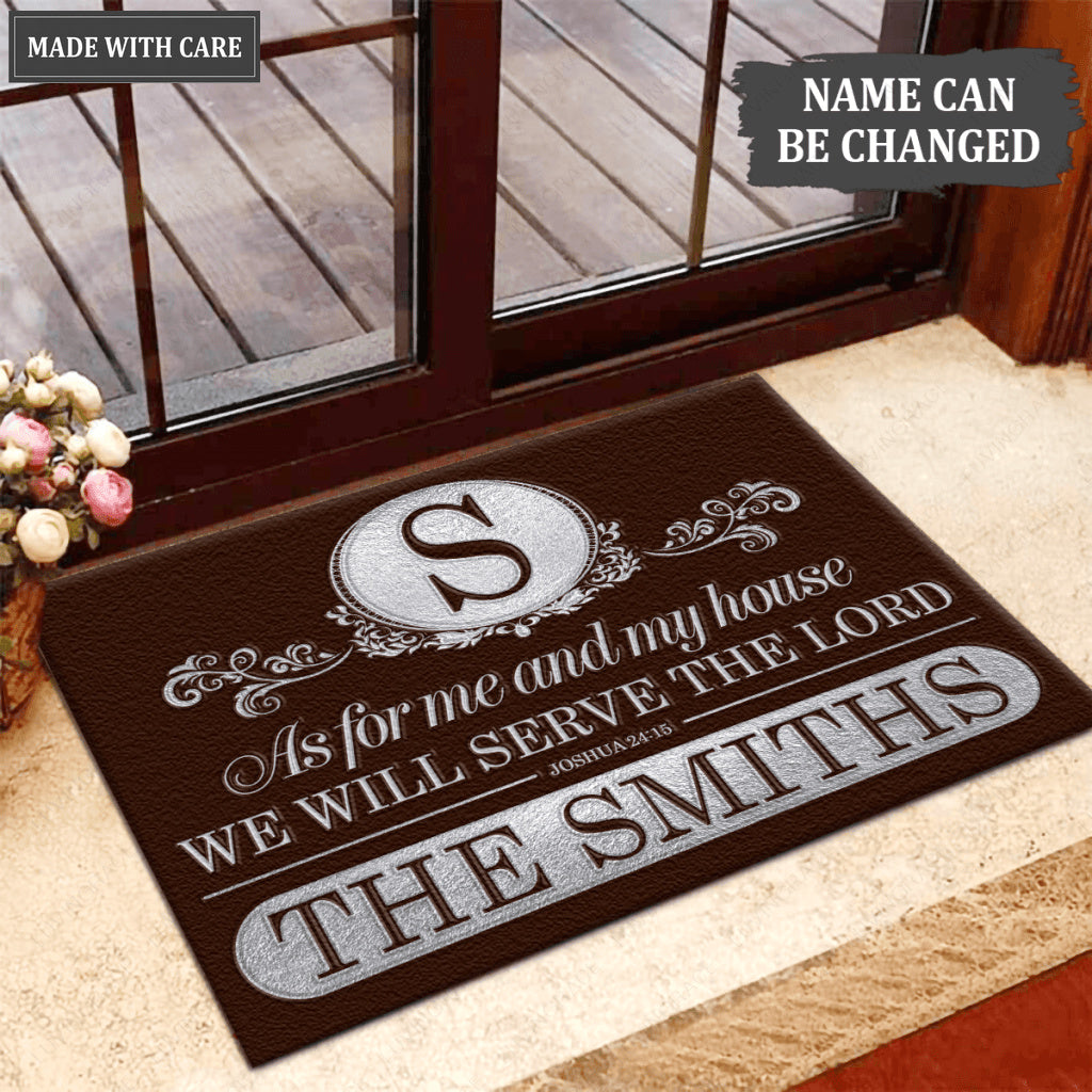 Luvingrace L223 Elegant Vintage Monogram Collection As For My House Personalized Doormat