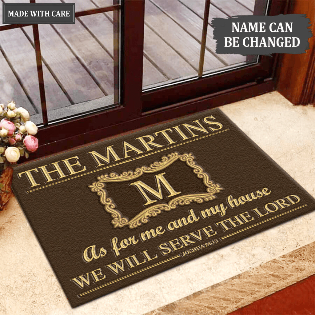 Luvingrace L225 Elegant Vintage Monogram Collection As For My House Personalized Doormat