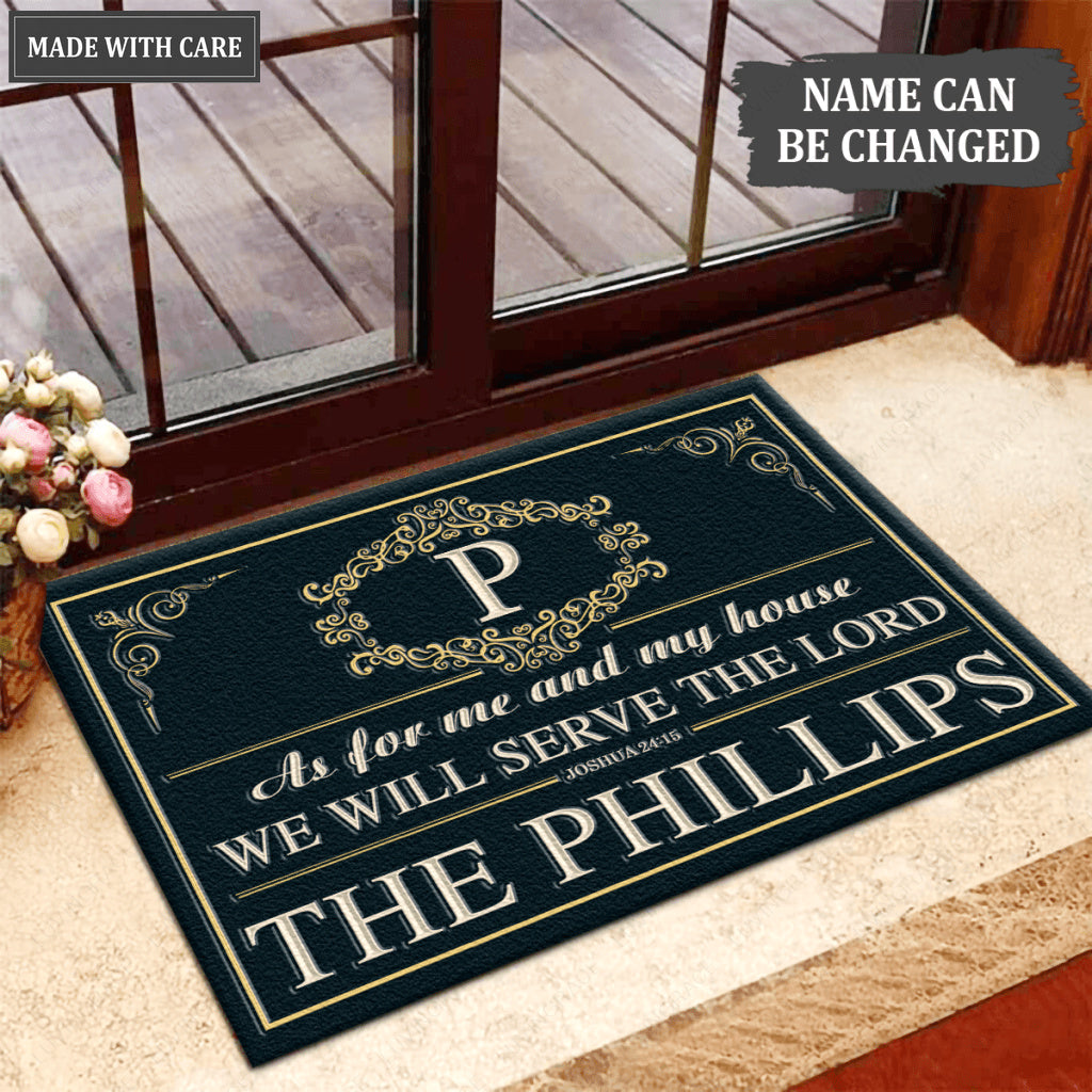 Luvingrace L226 Elegant Vintage Monogram Collection As For My House Personalized Doormat