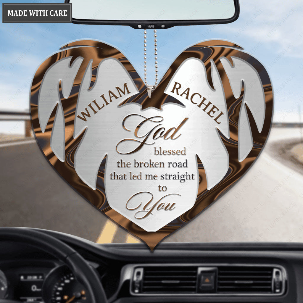 Deer Antlers Heart God Blessed Personalized Ornament