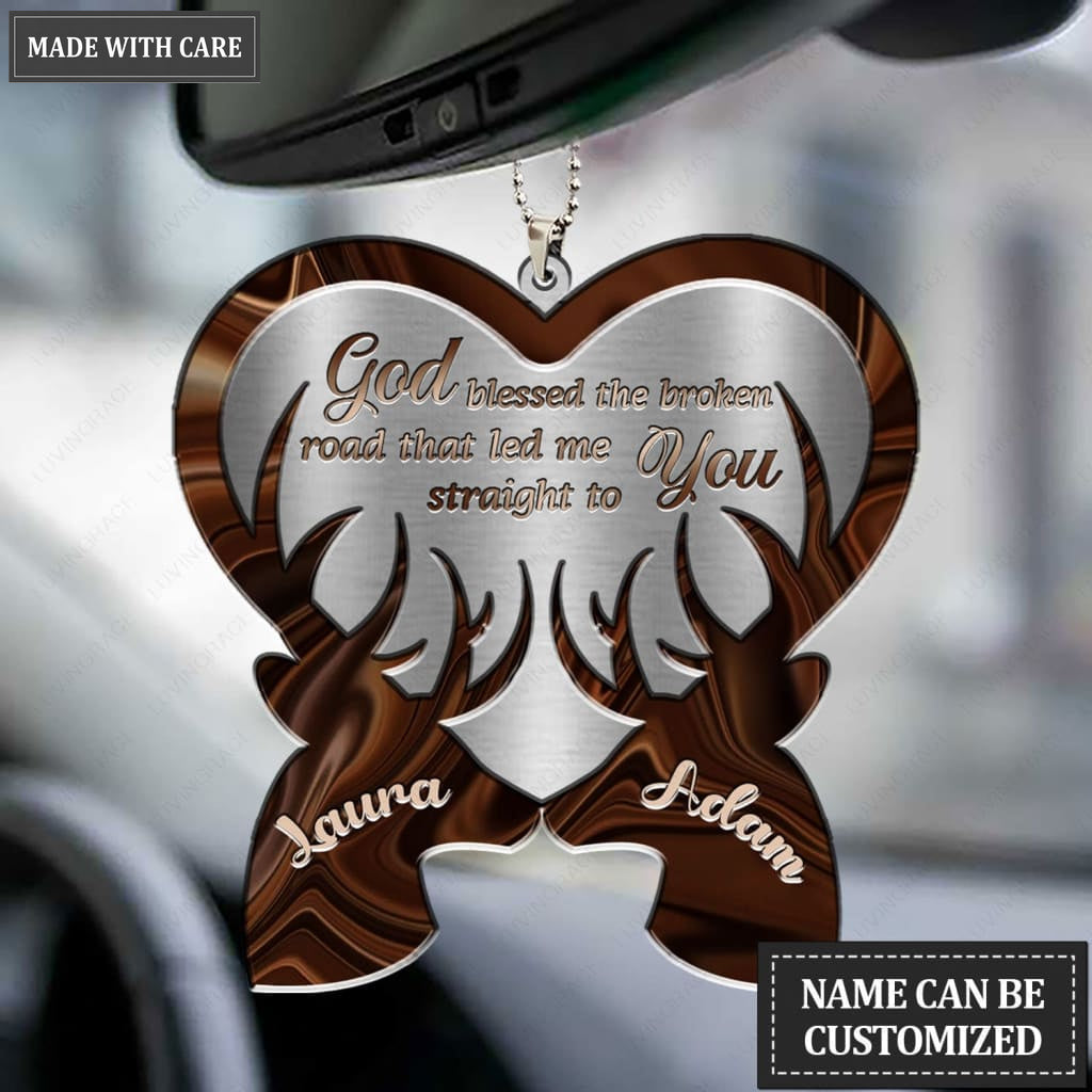 Luvingrace M66 Deer Couple God Blessed Personalized Ornament